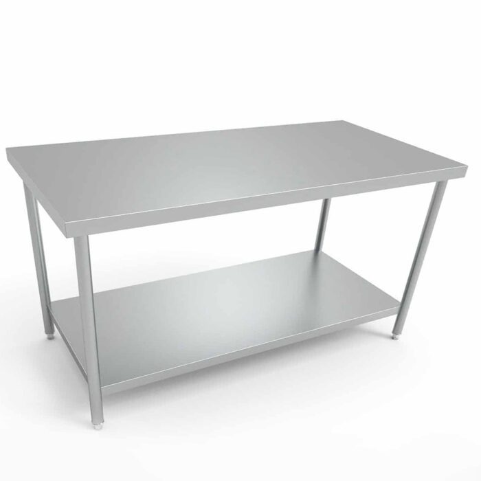MESA DE TRABAJO DE ACERO INOXIDABLE ANGOSTA 1 REPISA INFERIOR