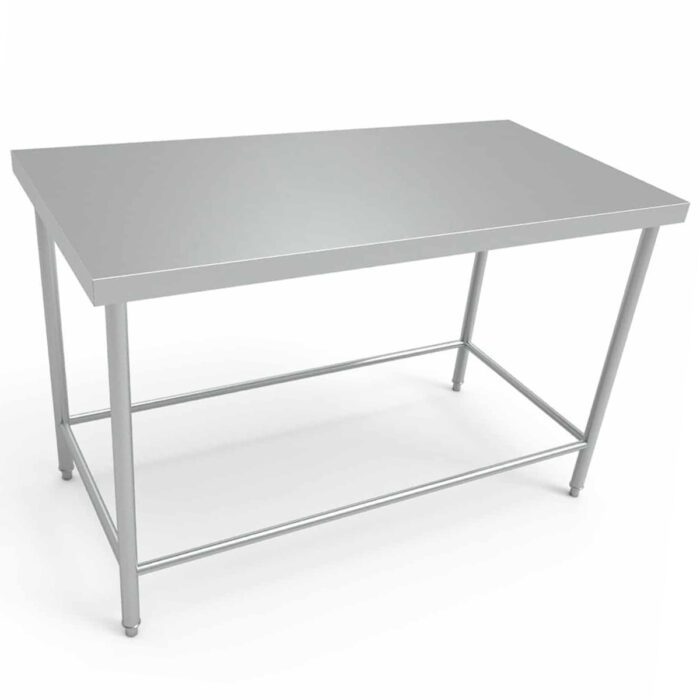 MESA DE TRABAJO DE ACERO INOXIDABLE AMARRE DE TUBO